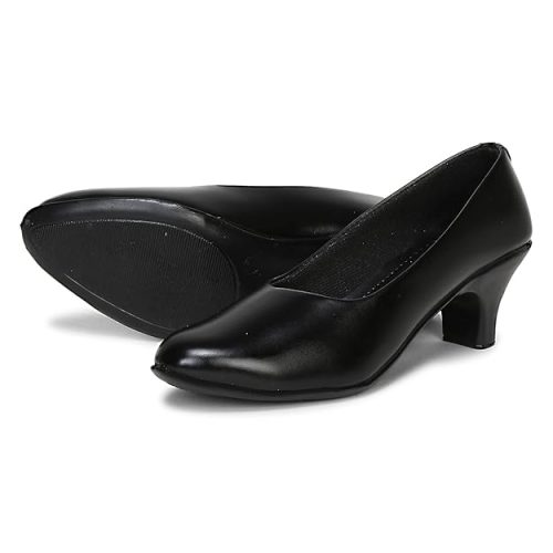 KRAFTER women formal shoes with wedge heel in black
