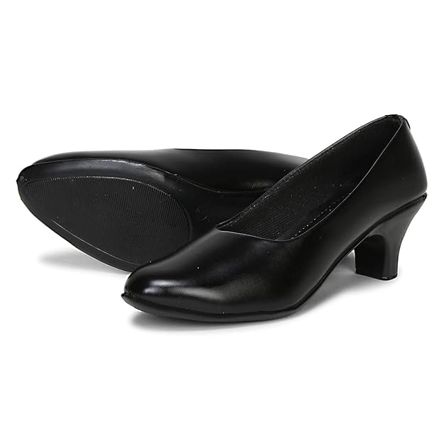 KRAFTER women formal shoes with wedge heel in black