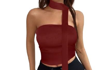 Elegant satin tube top for women, ideal for evening parties and events.