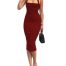 Red Bodycon Dress – Halter Neck, Sleeveless, Above Knee Length, Stylish Women’s Party Dress