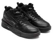ASIAN Mens Black Casual Sneakers with Lace-Up Closure and Platform Heel for Comfortable Daily Wear