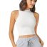 White crop top for women – Slim fit ribbed Aahwan women's tank top