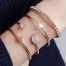 Fashion Frill gold cuff bracelet with multi-layered moon & star design for women.