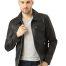 Black Leather Jacket Men – Fitted Biker Style Faux Leather